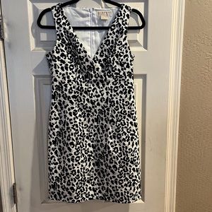Michael Kors cross front sheath dress, size 4, leopard print